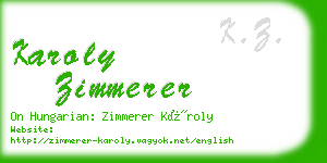 karoly zimmerer business card